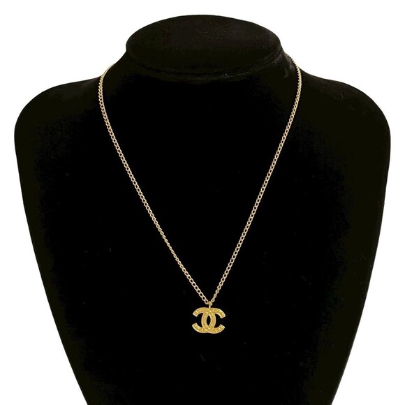 CHANEL Vintage Gold Logo Necklace